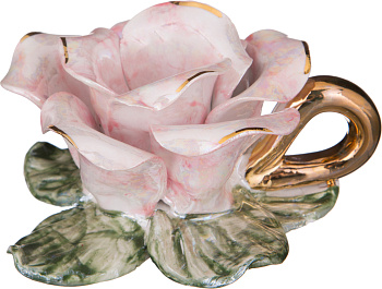 ПОДСВЕЧНИК "РОЗА" ДИАМЕТР=11 СМ ВЫСОТА=6 СМ (180-523)