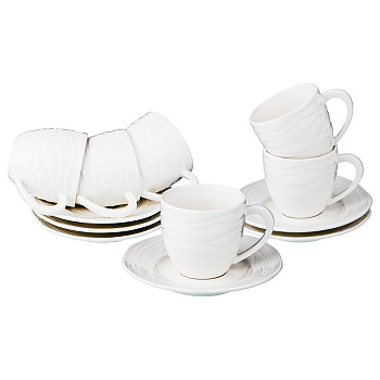 КОФЕЙНЫЙ НАБОР НА 6 ПЕРСОН 12 ПР. 85 МЛ КОЛЛЕКЦИЯ "SOLACE" (199-103)