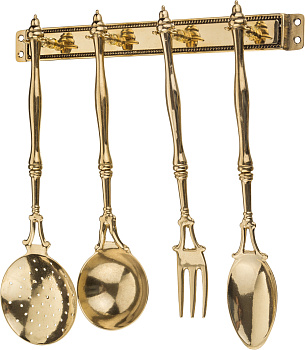 НАБОР КУХОННЫХ ПРИБОРОВ НА ДЕРЖАТЕЛЕ 4 ПРЕДМЕТА ДЛИНА=35/33/31 СМ (646-011)