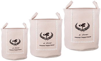 НАБОР КОРЗИН ДЛЯ БЕЛЬЯ С РУЧКАМИ ИЗ 3-Х ШТ L: Ф40*42/M:Ф36*39/S:Ф32*37 СМ. (190-183)