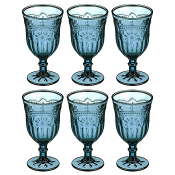 НАБОР БОКАЛОВ ДЛЯ ВИНА ИЗ 6 ШТ."ИНДИГО" 280 МЛ. ВЫСОТА=16 СМ. (228-039)