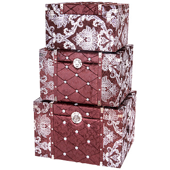 НАБОР СУНДУКОВ ДЕКОРАТИВНЫХ ИЗ 3-Х ШТ. L:81*46*51;M:71*41*41;S:61*36*37 СМ (714-050)