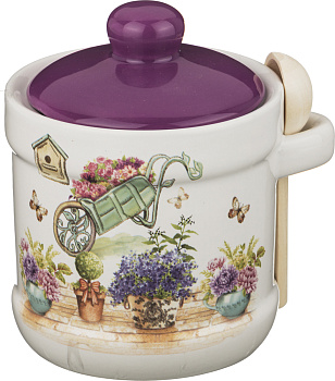 САХАРНИЦА "ПРОВАНС" 13*11*12СМ С ЛОЖКОЙ (358-883)