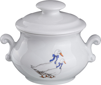 ГОРШОК ДЛЯ ЗАПЕКАНИЯ "ГУСИ" 750 МЛ. 17*14 СМ. ВЫСОТА=14 СМ. (606-528)