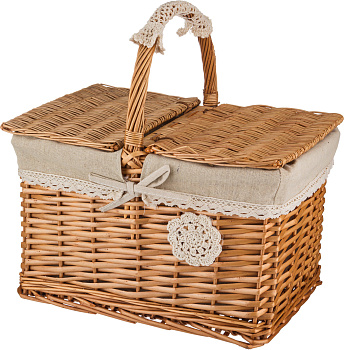 КОРЗИНА ДЛЯ ПИКНИКА С РУЧКОЙ 37*26*22/37 СМ (119-241)