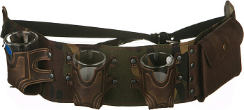 ПАТРОНТАШ НА 3 РЮМКИ  35 МЛ. С КАРМАШКОМ (352-245)